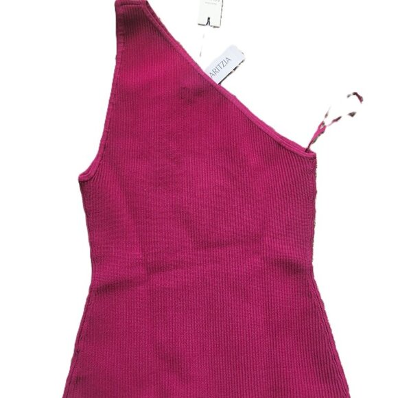 Aritzia Sculpt Knit Seven One-shoulder rib-knit top NEW WITH TAG - Picture 2 of 2